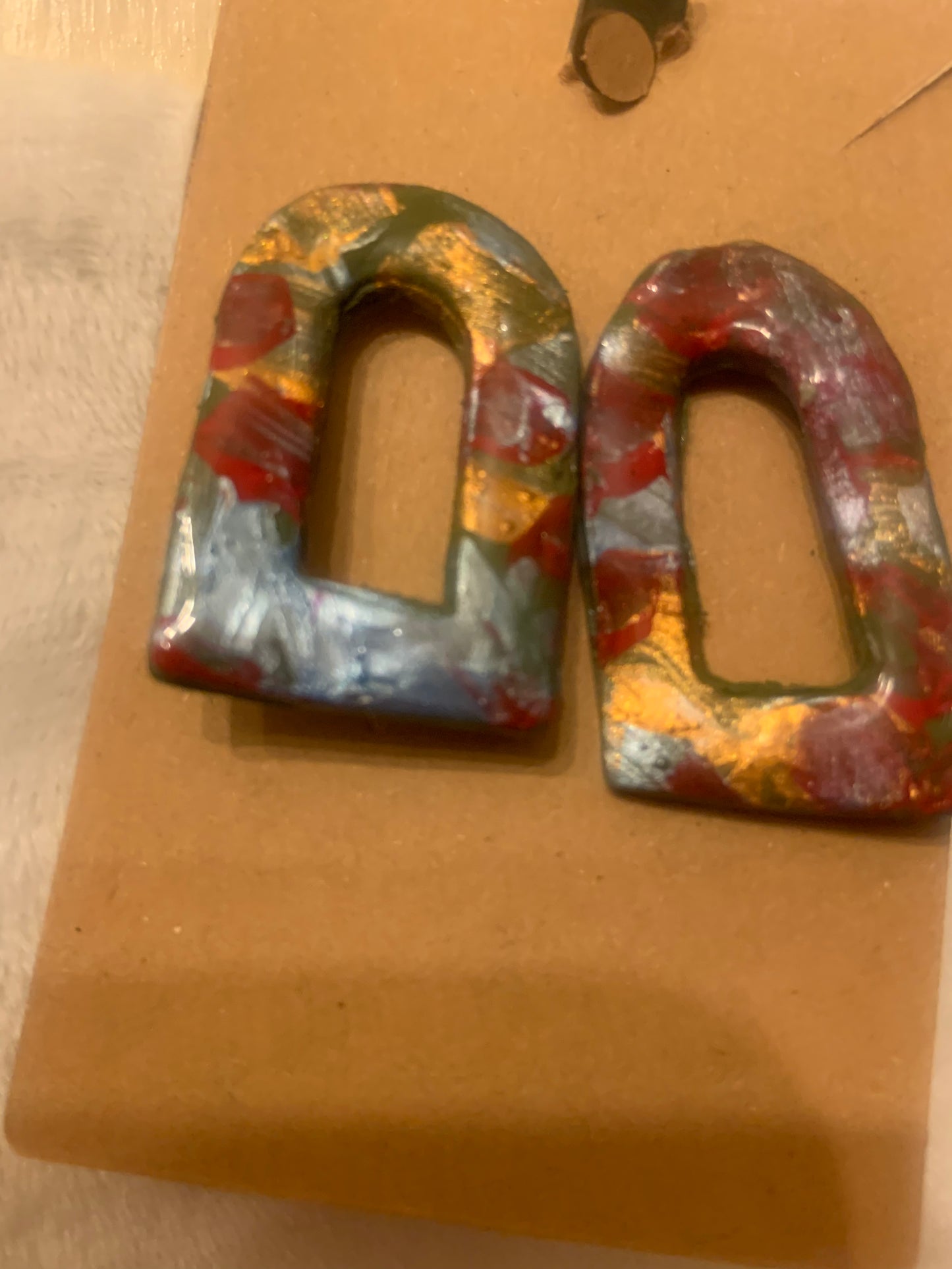 Oven bake clay earrings